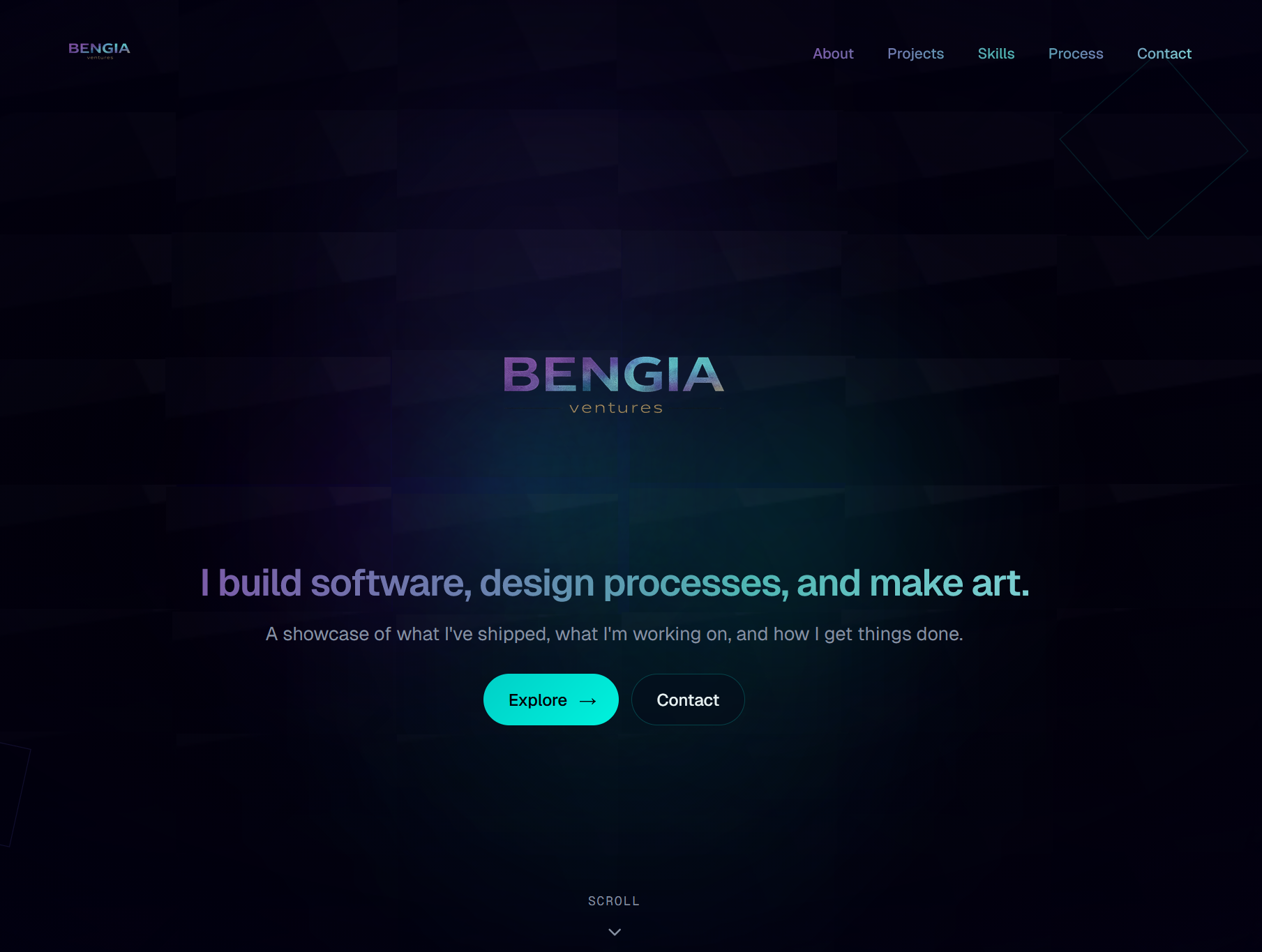 Bengia Ventures website built by DirtyHandSites